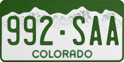 CO license plate 992SAA