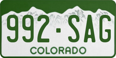 CO license plate 992SAG