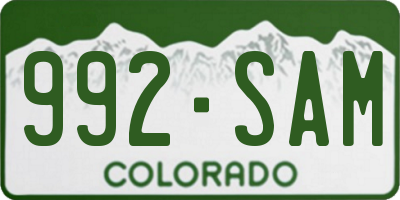 CO license plate 992SAM