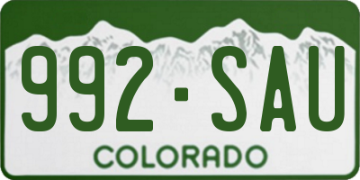 CO license plate 992SAU