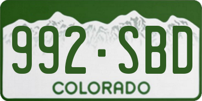 CO license plate 992SBD