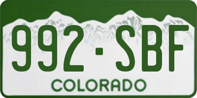 CO license plate 992SBF