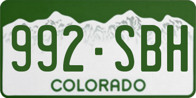 CO license plate 992SBH