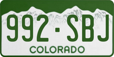 CO license plate 992SBJ