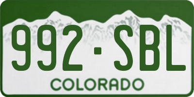 CO license plate 992SBL