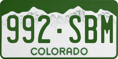 CO license plate 992SBM