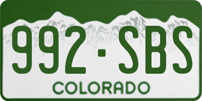 CO license plate 992SBS