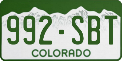 CO license plate 992SBT