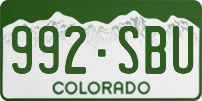 CO license plate 992SBU