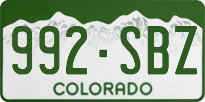 CO license plate 992SBZ