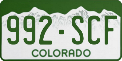 CO license plate 992SCF
