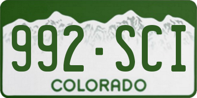 CO license plate 992SCI