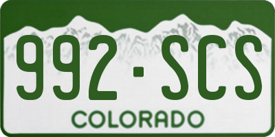 CO license plate 992SCS