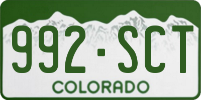 CO license plate 992SCT