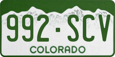 CO license plate 992SCV
