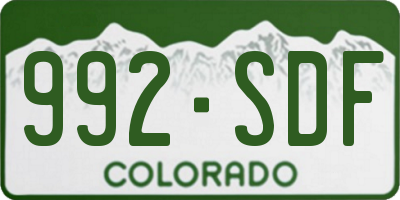 CO license plate 992SDF