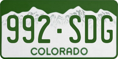 CO license plate 992SDG