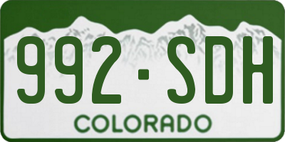 CO license plate 992SDH