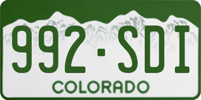 CO license plate 992SDI