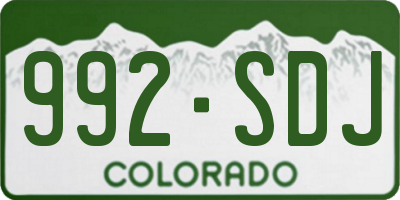 CO license plate 992SDJ