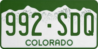 CO license plate 992SDQ
