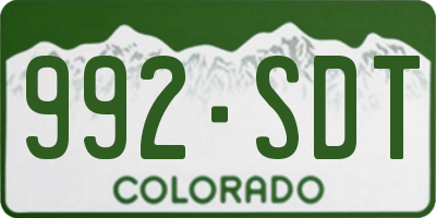 CO license plate 992SDT