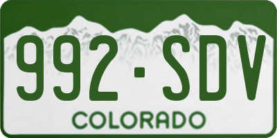CO license plate 992SDV