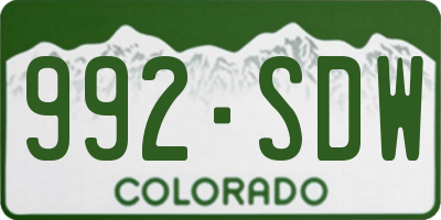 CO license plate 992SDW