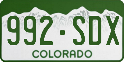CO license plate 992SDX