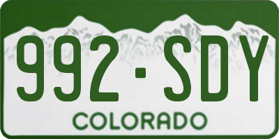 CO license plate 992SDY