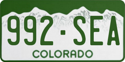 CO license plate 992SEA