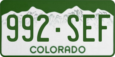 CO license plate 992SEF