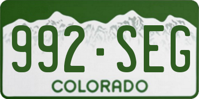 CO license plate 992SEG