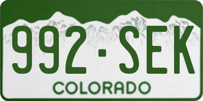 CO license plate 992SEK
