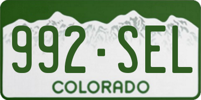 CO license plate 992SEL