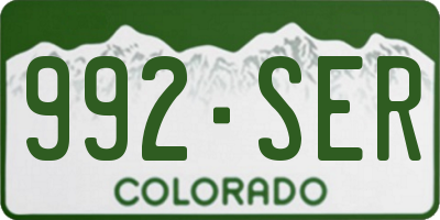 CO license plate 992SER