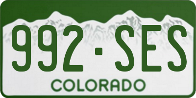 CO license plate 992SES