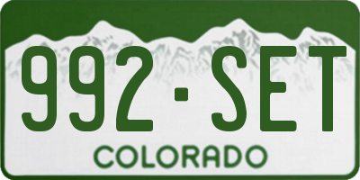 CO license plate 992SET