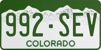 CO license plate 992SEV