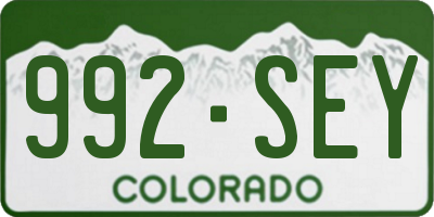 CO license plate 992SEY