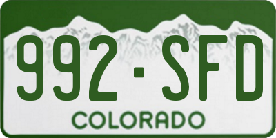 CO license plate 992SFD