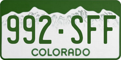 CO license plate 992SFF
