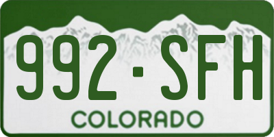 CO license plate 992SFH