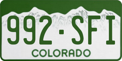 CO license plate 992SFI