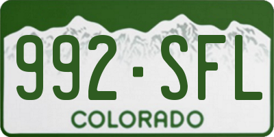 CO license plate 992SFL