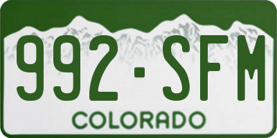 CO license plate 992SFM
