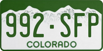 CO license plate 992SFP