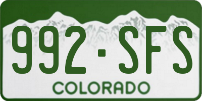 CO license plate 992SFS