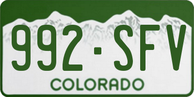 CO license plate 992SFV