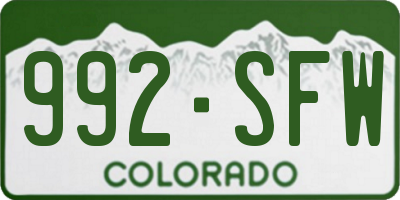 CO license plate 992SFW